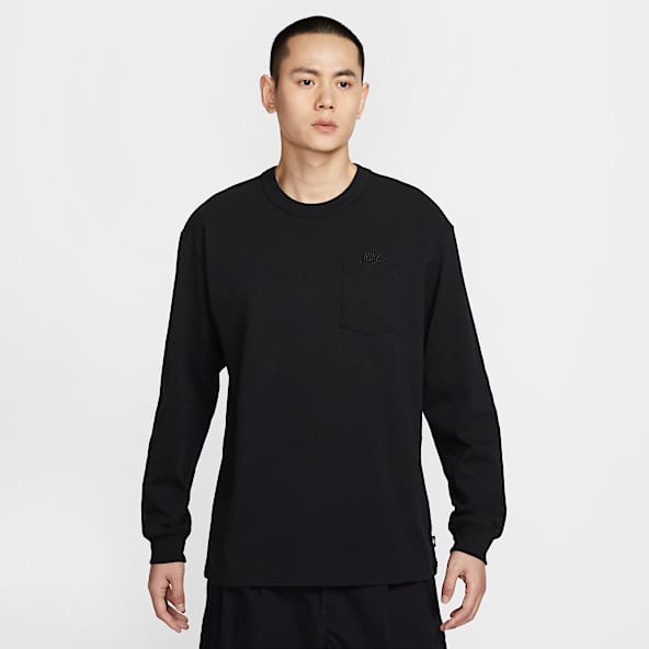【新品】NIKE ナイキ ロンT 上下セット / ブラック XL NIKE AS M NK BIG SWOOSH LS TEE 1 BLACK/SAIL 21HO-S（ナイキ